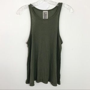 FREE PEOPLE | Green Ribbed Tank Top Sz. S